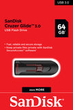 Clé USB SanDisk Cruzer Glide 3.0 - 64Go - Noir - 12 mois de Garantie
