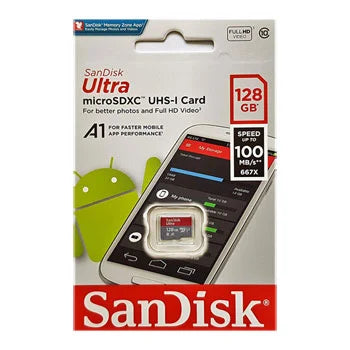 Carte Mémoire micro SDXC SanDisk Ultra - 128GB - 12 mois de Garantie