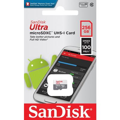 Carte Mémoire micro SDXC SanDisk Ultra - 256GB - 12 mois de Garantie